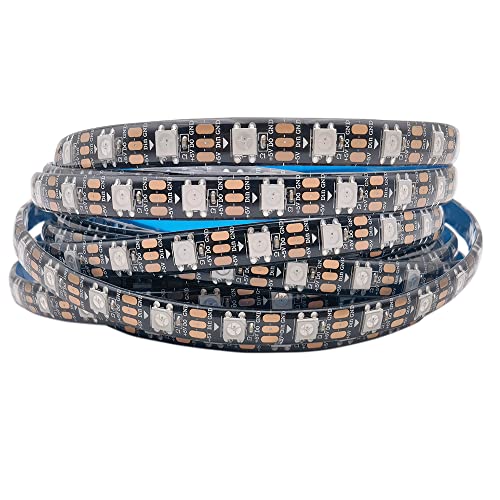 DC5V WS2812B Led Streifen Lichter Einzeln Adressierbaren Energiesparlampe RGB Smart Pixel (5M 300LEDs Schwarze PCB, Wasserdicht IP65) von Cleiscry