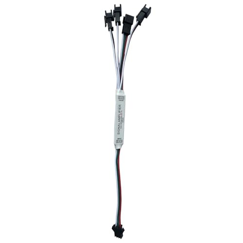 Mini TTL Signal Verstärker Repeater für WS2812B WS2811 16703 SK6812 3Pin RGBIC Address Led-streifen String Modul 1 ZU 2/4/8 5-24V (1 Female TO 4 Male) von Cleiscry