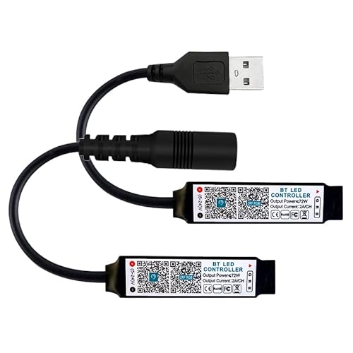 RGB LED Streifen Licht Controller Smart Bluetooth-kompatibel APP Musik Steuerung für DC5-24V COB Band Lichter Dimmer Einstellen Helligkeit (DC 5-24V) von Cleiscry