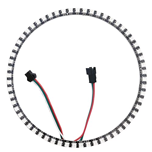 WS2WS2812B 60 Leds Pixel Ring adressierbare geführte Module IC RGB farbenreicher runder geführter Kreis DC5V (60 LEDs, Schwarze PCB) von Cleiscry
