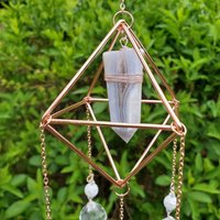 Blaue Spitze Druzy Achat Suncatcher von ClementineCrystalsUS