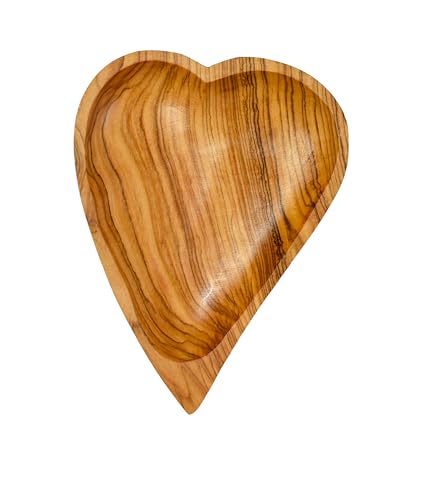 Cleminson Herzform aus Olivenholz | 17 x 13 x 2,7 cm | für Snacks, Nüsse, Oliven, Tapas von Cleminson