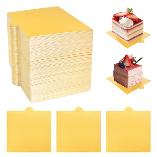 100 Stück Törtchen Untersetzer, Mini Cake Board Quadratische, Mousse Kuchenplatte, Mousse Kuchen Bretter Gold, Kuchenplatte Kuchenböden Wiederverwendbar, Cupcake Dessert Display Tablett Boards, 8cm 100 Stück Törtchen Untersetzer, Mini Cake Board Quadratische, Mousse Kuchenplatte, Mousse Kuchen Bretter Gold, Kuchenplatte Kuchenböden Wiederverwendbar, Cupcake Dessert Display Tablett Boards, 8cm von Cleminsta