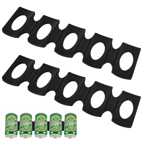 Cleminsta 2 Stück Schwarz Silikon Flaschenrega, Faltbare Flaschenhalter Kühlschrank Silikon, Flaschenregal Bier Halter Hältet 15 Flaschen, Flaschenregal Stapelhilfe für KTVs, Bars, Geburtstagsfeiern von Cleminsta