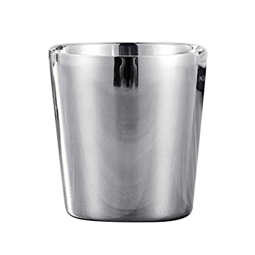 Clenp Trinkbecher, 201 Doppelschicht-Wärmedämmung Aus Edelstahl Bier Kaffee Wasser Trinkbecher Silber D. von Clenp
