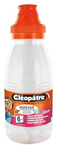 Cléopatre - Transparentkleber Stark Klebend - Gelkleber Ideal für Papier und Pappe, Schularbeiten ab 6 Jahren - Nachfüllpackung - 250g von Cléopâtre