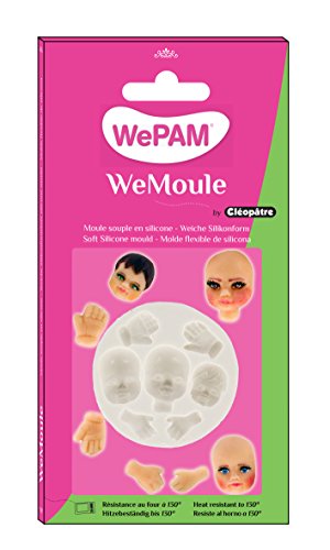 WePAM - PF00MD07 - WeMoule weiche Silikoform, 3 Köpfe und Hände von Cléopâtre