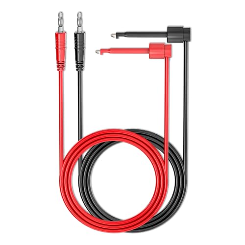 Cleqee 2 Stück 4mm Bananenstecker zu Testhaken Clips Messleitungen Kupfer weiches Kabel Drähte für Multimeter elektrische Prüfung 500V 5A von Cleqee