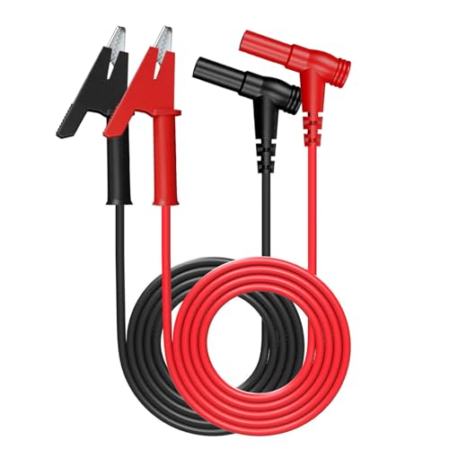 Cleqee 2 STÜCKE Multimeter-Messleitungen, 4-mm-Bananenstecker-zu-Krokodilklemmen-Kabel, strapazierfähiges Labor-Testkabel, Krokodilklemmen (1 m, rot und schwarz) von Cleqee