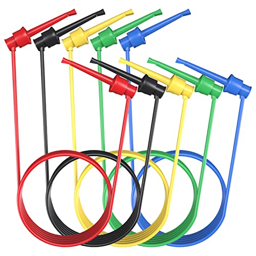 Cleqee Silikon-Testleitungen 5 Stück Testhaken zu Testhaken Testkabel Drähte Dual IC Testhaken Clips für elektronische Tests von Cleqee