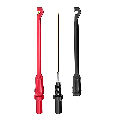 Cleqee Automobilindustrie Kabeldurchstichstifte 2 Stück Piercing Probe Pins für 4mm Bananenstecker-Verlängerungs-Messleitungen, Kfz-Diagnose, Reparatur von Cleqee