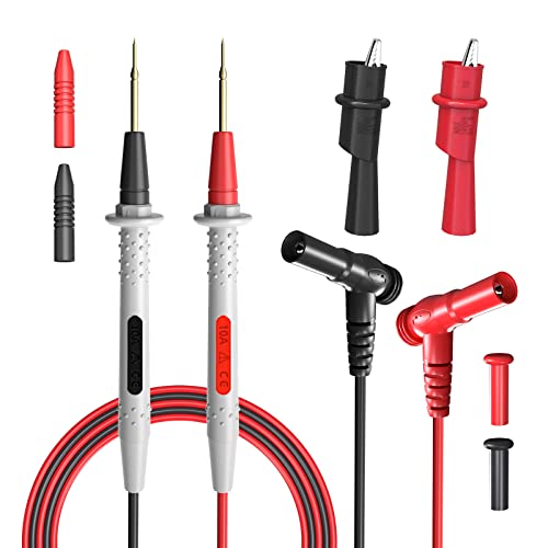 Cleqee Multimeter Messleitungen Kit Bananenstecker mit Push On Krokodilklemmen Präzision scharfe Sonden Digitale elektrische Prüfspitzen 1000V 10A von Cleqee