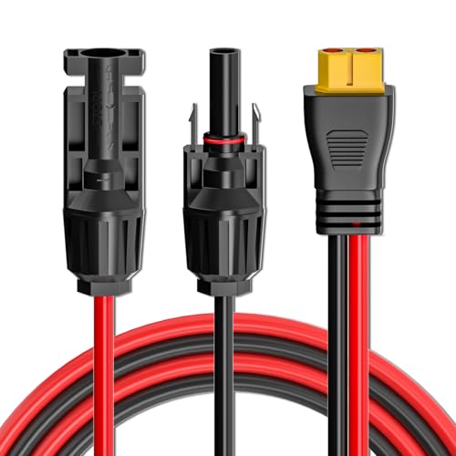 Cleqee Solar Ladekabel XT60 Adapter auf Solar Stecker Buchse Verlängerungskabel 12AWG 10ft für Akku-Pack Tragbares Kraftwerk Solargenerator von Cleqee