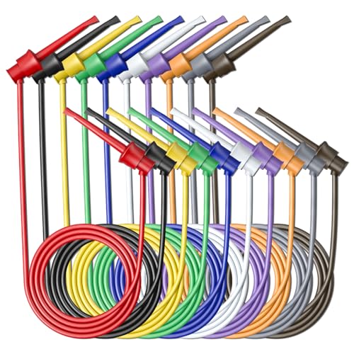Cleqee Testleitungen 10 Stück Testhaken zu Testhaken Testkabel Drähte Dual IC Testhaken Clips für elektronische Tests von Cleqee