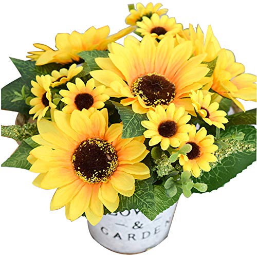 Clest F&H künstliche Blume im Topf Sonnenblume gefälschte Blumensträuße für Schreibtisch Home Decor von Clest F&H Home Accessories
