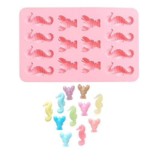 Clest F&H Seepferdchen Hummer Formen Schokolade handgemachte Seife Eiswürfel Gelee Küche Backform-rosa von Clest F&H