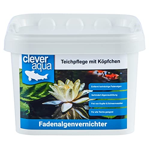 CleverAqua Fadenalgenvernichter mit Aktivsauerstoff effektives Algenmittel gegen Fadenalgen im Teich (3000g) von Clever Aqua