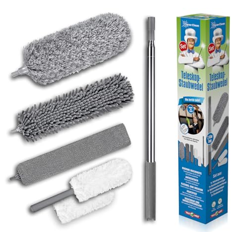 Clever Clean Teleskop Staubwedel [5er Set] Staubwischer - ausziehbar - Teleskopstaubwedel - Staubentferner - Duster von Clever Clean