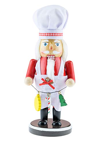 Clever Creations Fresh Out of The Kitchen - Koch-Nussknacker aus Holz - dekorative Weihnachtsfigur zum Sammeln - 25,5 cm von Clever Creations