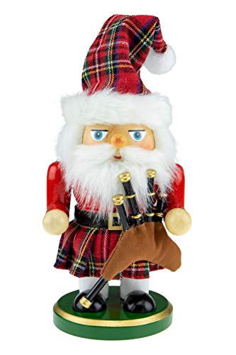Clever Creations Traditioneller schottischer Nussknacker aus Holz mit Dudelsack | festliche Weihnachtsdekoration | 17,8 cm hoch | perfekt für Regale und Tische von Clever Creations