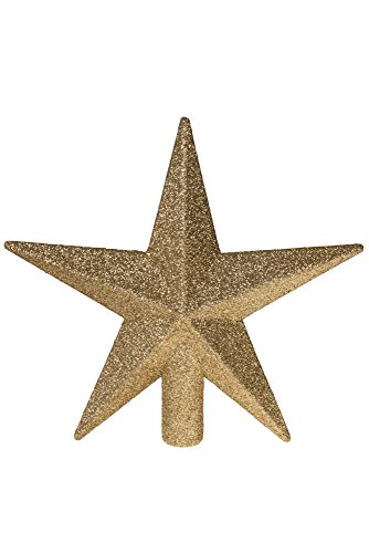 Clever Creations - Weihnachtsbaumspitze - glitzernder Stern - Festliche Weihnachtsdeko - bruchsicherer Kunststoff - für Weihnachtsbäume jeder Größe - Goldfarben - 20,3 cm von Clever Creations