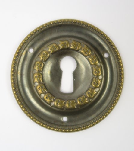 Clever-Deko Beschlag Messing Schlüsselloch antik alt Jugendstil Messing rund von Clever-Deko