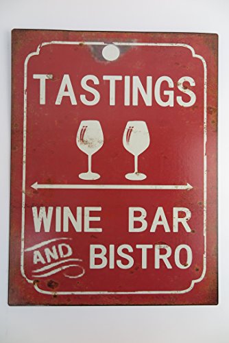 Clever-Deko Blechschild Wine BAR Bistro TASTINGS Nostalgie Schild Retro USA Wandschild von Clever-Deko