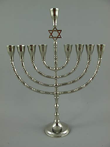 clever-deko Chanukkaleuchter 9-armig Menorah Menora Davidleuchter Kerzenleuchter DAVIDSTERN von clever-deko