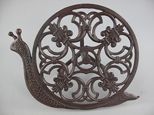 Clever-Deko Gartenschlauchhalter Wasserschlauchhalter Schlauchhalter rustikal Eisen Jugendstil Gründerzeit - Look Schnecke von Clever-Deko