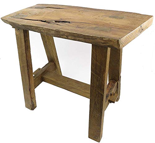 Clever-deko Hocker kleine Bank aus Teak Wurzelholz Teakhocker Teakbank Holzhocker Holzbank Blumenbank Blumenhocker rustkal antik TEAKHOLZ von Clever-Deko