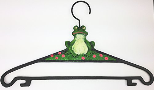 Kleiderbügel Frosch Metall Aluminium Antik Handarbeit Handbemalt Kinderzimmer Grün ALU von Clever-Deko