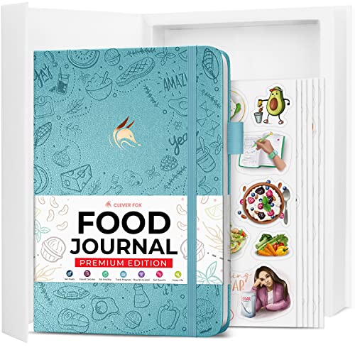 Clever Fox Food Journal Premium - Tägliches Mahlzeit-Tracking-Protokoll mit Kalorien-Tracker - Ernährung, Diät & Gewichtsverlust Tagebuch für Frauen & Männer - Geeignet für bariatrische von Clever Fox