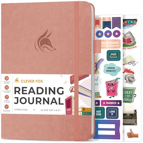 Clever Fox Reading Journal – Guided Book Review Log with Reading Tracker – Gift Book Accessories for Reading Lover – Book Tracking Journal for Kids & Adults – A5 Size, 5.8”x8.3” (Dusty Pink) von Clever Fox
