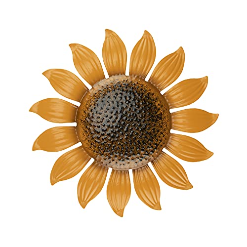 Clever Garden Metall-Sonnenblumen-Wanddekoration, 1 Stück, hängendes Schild, für den Innen- und Außenbereich, Orange von Clever Garden