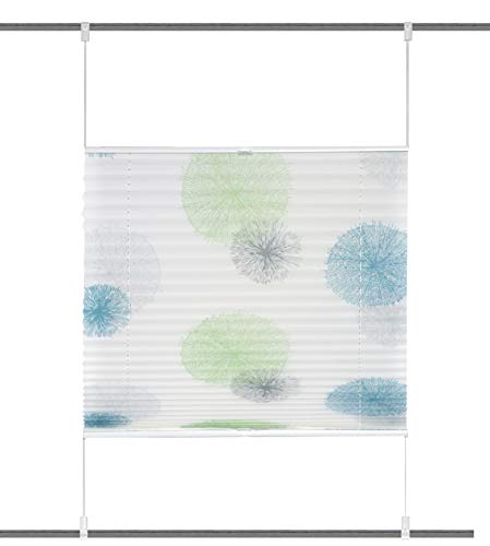 Clever-Kauf-24 GmbH Klemmfix Plissee Rawlins grün blau | Up an Down | 8 Verschiedene Größen | (BxH 90x130cm) von Clever-Kauf-24 GmbH