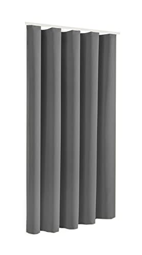 Blackout Verdunkelungsvorhang Thermovorhang mit Kräuselband "Sopran" BxH 140 x 175/245 cm | grau | Schal mit Gardinenband | Vorhang Gardine | weich fließender Stoff (bügelleicht) | (140x245cm) von Clever-Kauf-24