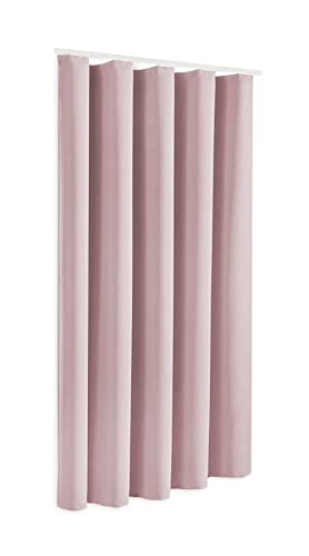Blackout Verdunkelungsvorhang Thermovorhang mit Kräuselband "Sopran" BxH 140 x 175/245 cm | rosé / rose | Schal mit Gardinenband | Vorhang Gardine | weich fließender Stoff (bügelleicht) | (140x175cm) von Clever-Kauf-24