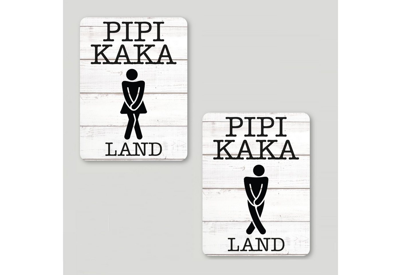 Clever-Kauf-24 Alu-Dibond-Druck Alu Dibond Türschild Pipi Kaka Land 12x16cm Mann Frau WC Toilette, Mann (1 St) von Clever-Kauf-24
