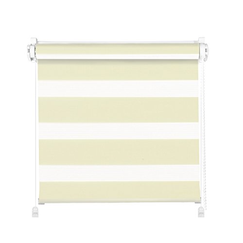 Clever-Kauf-24 Klemmfix Click 3 in 1 Doppelrollo vanille | Duorollo auch für Wand- und Deckenmontage | fertig vormontiert für einfache Montage (55x150cm (Stoffbreite 51cm)) von Clever-Kauf-24