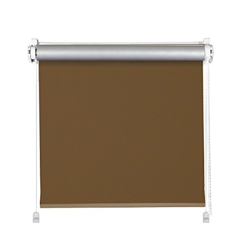 Clever-Kauf-24 Klemmfix Thermo Rollo Schoko braun | ohne Bohren | Verdunkelung | Thermorollo mit Klemmträger (120x150cm (Stoffbreite 116cm)) von Clever-Kauf-24