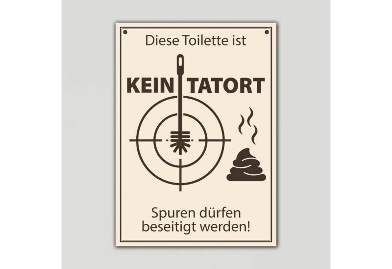 Clever-Kauf-24 Metallbild WC Schild die Toilette ist kein Tatort BxH 18x25cm von Clever-Kauf-24