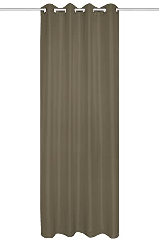 Clever-Kauf-24 Ösenschal Atlantik BxH 140x235cm Blickdicht Vorhang unifarben Schal Gardine (Taupe) von Clever-Kauf-24