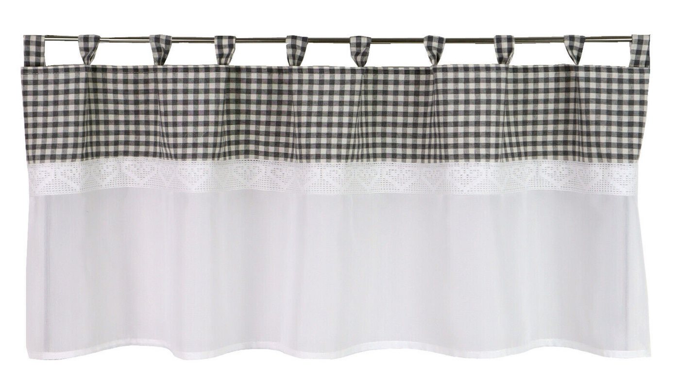 Clever-Kauf-24 Panneaux Design Schlaufen Scheibengardine Landhaus anthrazit grau kariert 2604, Schlaufen, halbtransparent Clever-Kauf-24 Panneaux Design Schlaufen Scheibengardine Landhaus anthrazit grau kariert 2604, Schlaufen, halbtransparent von Clever-Kauf-24