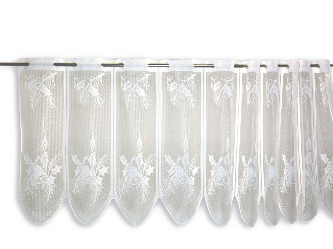 Clever-Kauf-24 Scheibengardine Scheibengardine Glocke Kerze Mistelzweig, HxB 50x140cm, Stangendurchzug, transparent Clever-Kauf-24 Scheibengardine Scheibengardine Glocke Kerze Mistelzweig, HxB 50x140cm, Stangendurchzug, transparent von Clever-Kauf-24