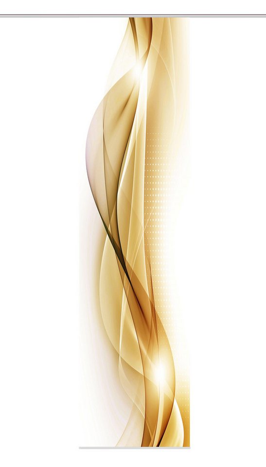 Clever-Kauf-24 Schiebegardine Flächenvorhang Neblana gold 60x246 cm, Store von Clever-Kauf-24