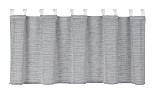 Design Schlaufen Scheibengardine | grau kariert | 4048 | HxB 50x140cm | von Clever-Kauf-24
