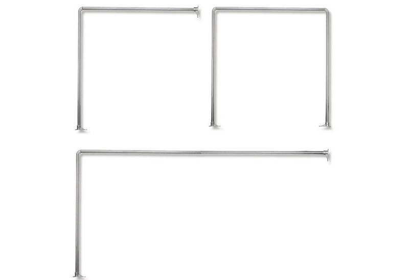 Clever-Kauf-24 Duschvorhangstange Universal Winkelduschstange, Farbe: silber, Material: Alu, Aluminium von Clever-Kauf-24