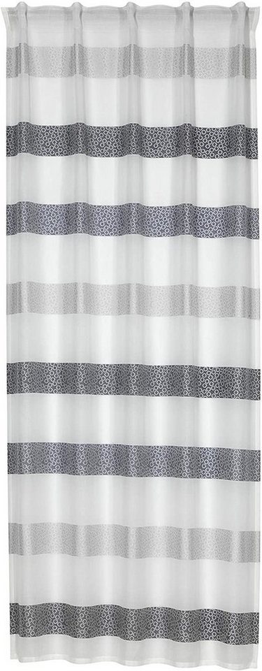 Clever-Kauf-24 Gardine Schlaufenschal Streifen anthrazit Kringel, 2299, BxH 140x245cm, (1 St), halbtransparent von Clever-Kauf-24