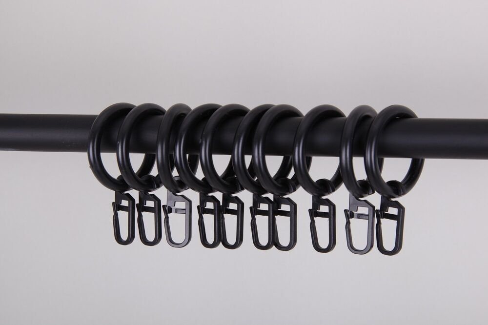 Gardinenring 1 Set = 10 Stück Ringe mit Haken für 16mm Stilgarnituren Gardinenringe Ösen, Clever-Kauf-24, (10-St) von Clever-Kauf-24