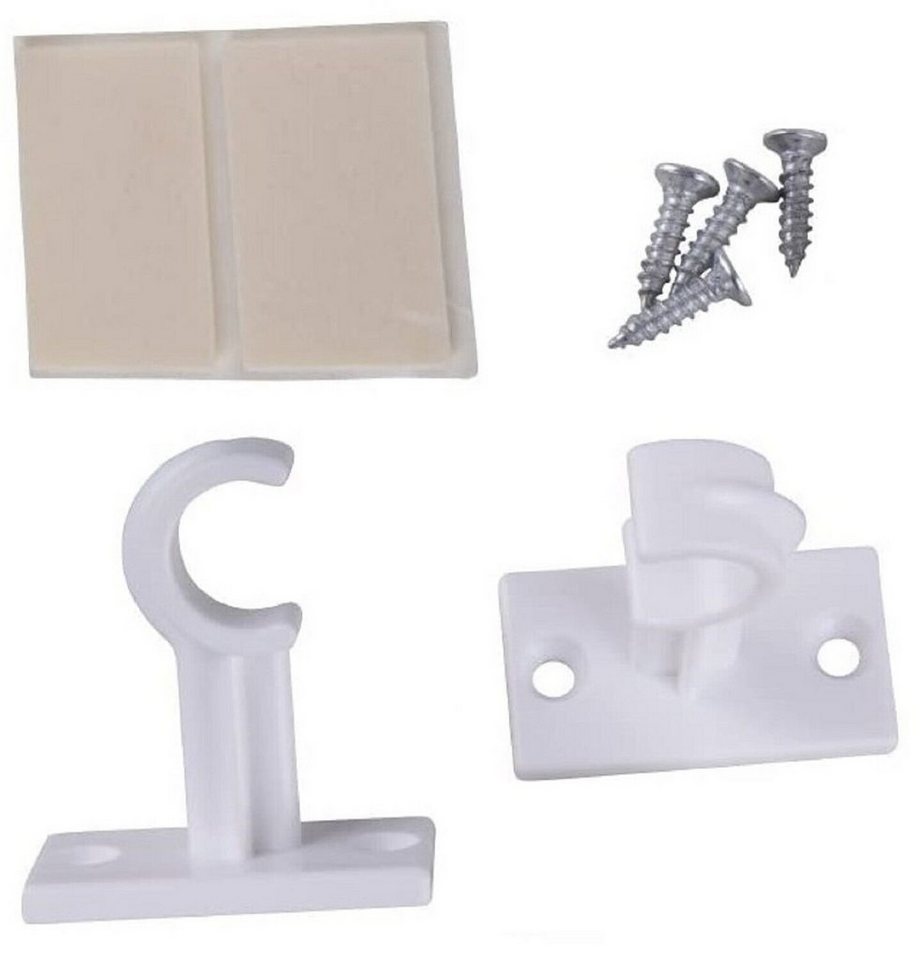 Clever-Kauf-24 Klemmhalter für Gardinenstangen 2er Pack Ersatzträger für Cafehausstangen, Gardinenstangen mit einem Durchmesser von bis zu 12 mm, (8-St) von Clever-Kauf-24